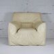 Fauteuil cuir et mousse couleur crème, France, circa 1970