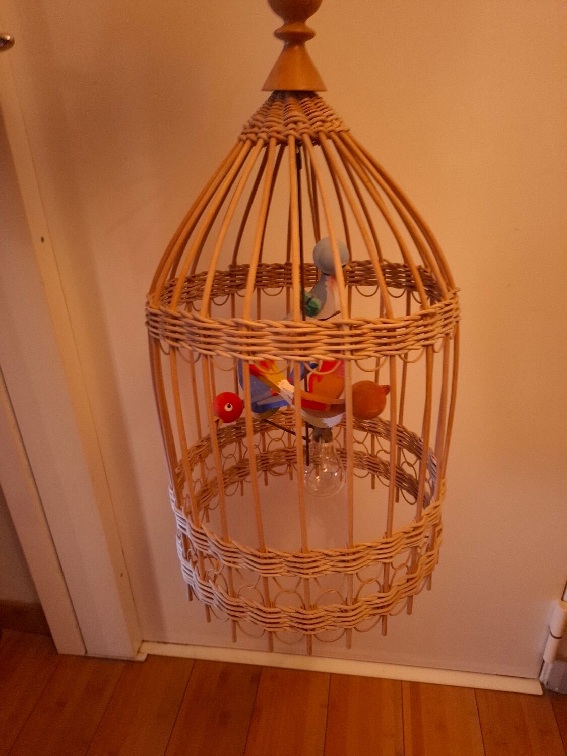 Vintage rattan pendant light from the 1950s and 60s