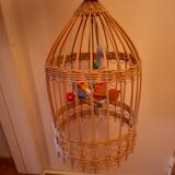 Vintage rattan pendant light from the 1950s and 60s