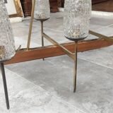 Ancien lustre moderniste 6 feux Lunel