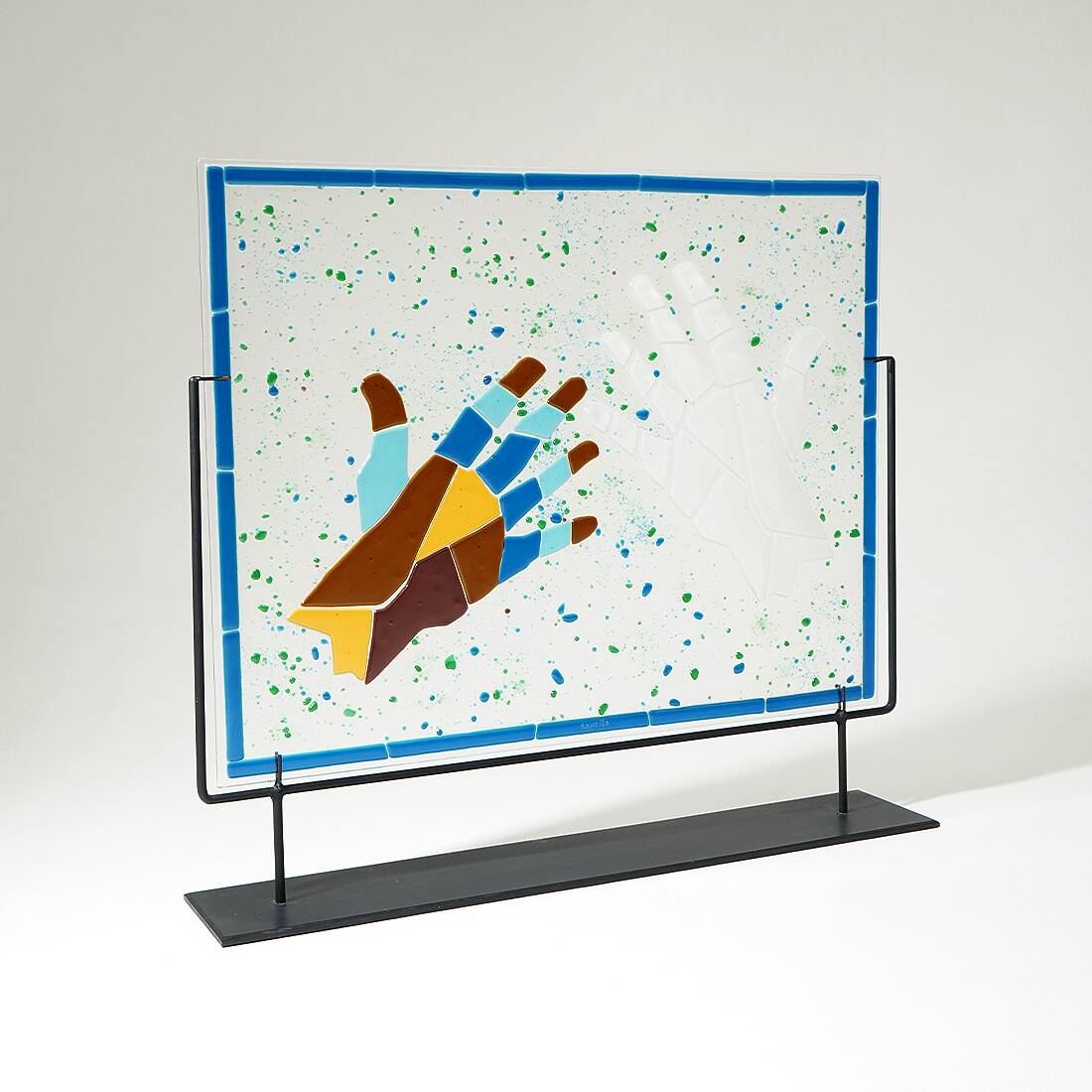 Mario Rossello, travail de fusion de verre pour le Studio Casarini Savona, années 1990.