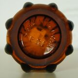 Bubbled amber glass vase "Roc"