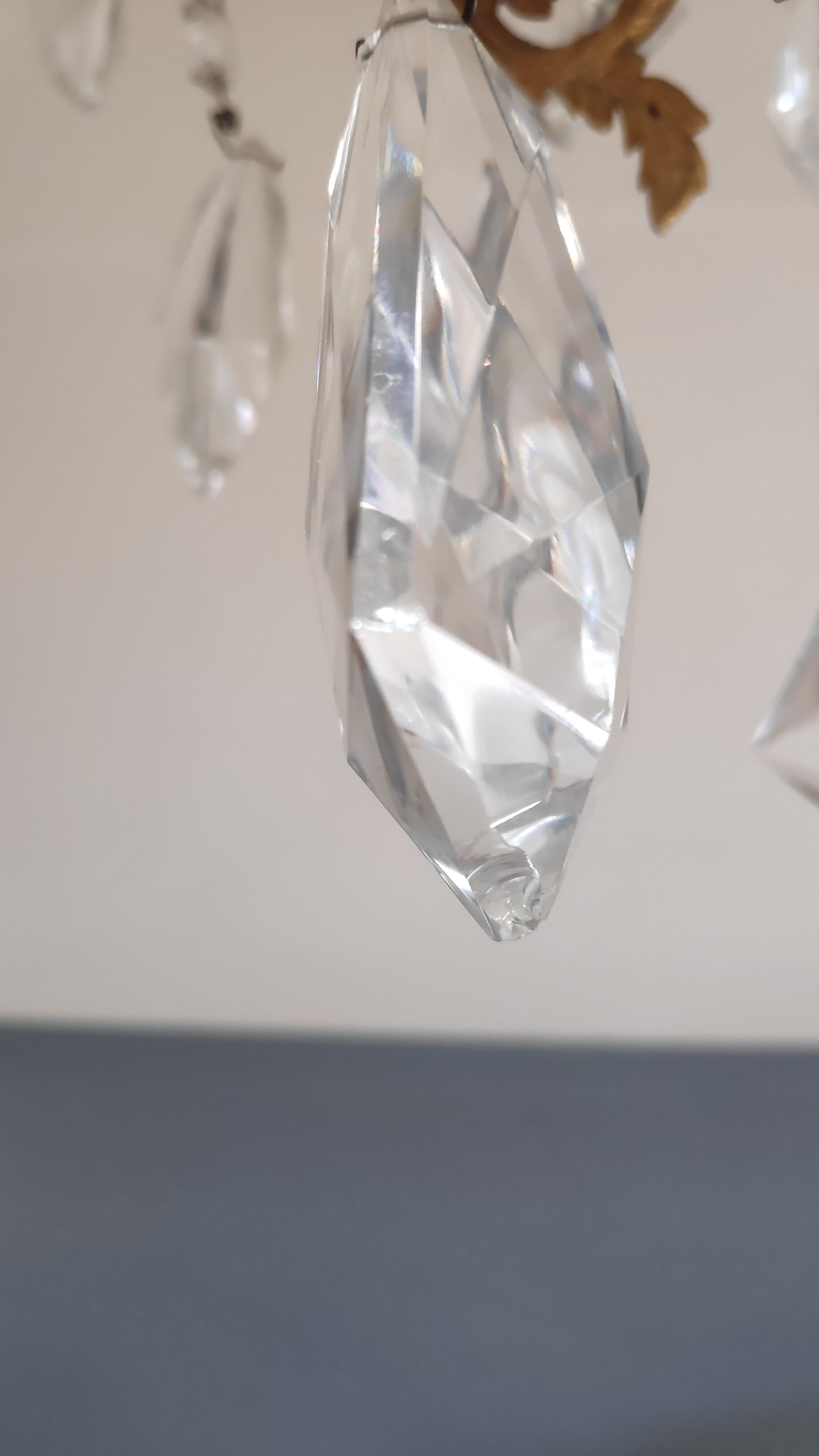 Bronze cage chandelier and crystal grapevines