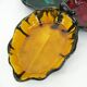 Ceramic compartmentalized leaf-shaped dish - vintage 50s