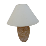 Large light yellow ceramic lamp stand with darker veins