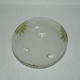 Coupe en verre givré et émaillé art-nouveau
