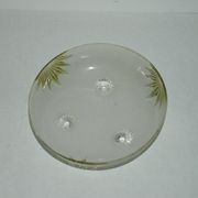 Coupe en verre givré et émaillé art-nouveau