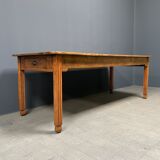 Large oak farmhouse table from France, early 1900s