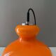 Lampe suspendue vintage Peill & Putzler, plafonnier orange, ère spatiale
