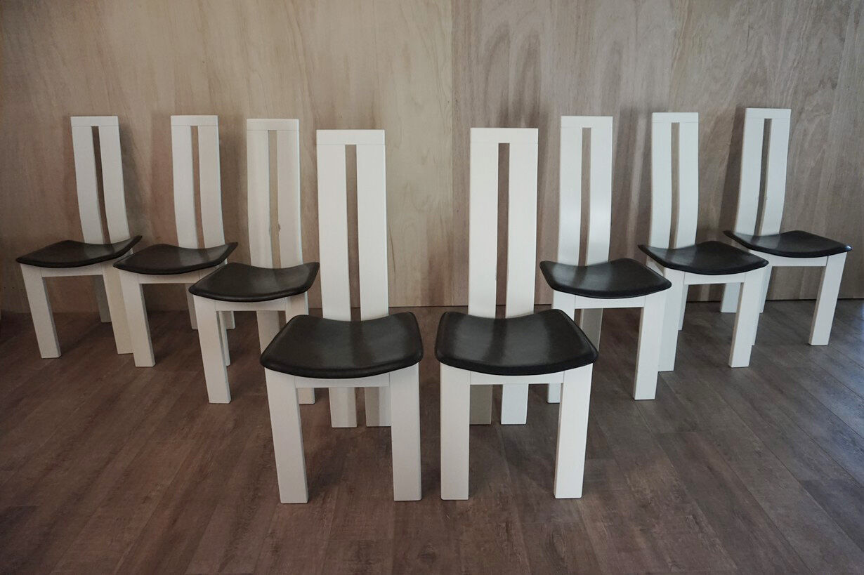 Set of 8 Italian Dining Chairs by Pietro Costantini for Ello, 1970s