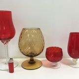 Empoli cup vase in amber yellow glass 1950