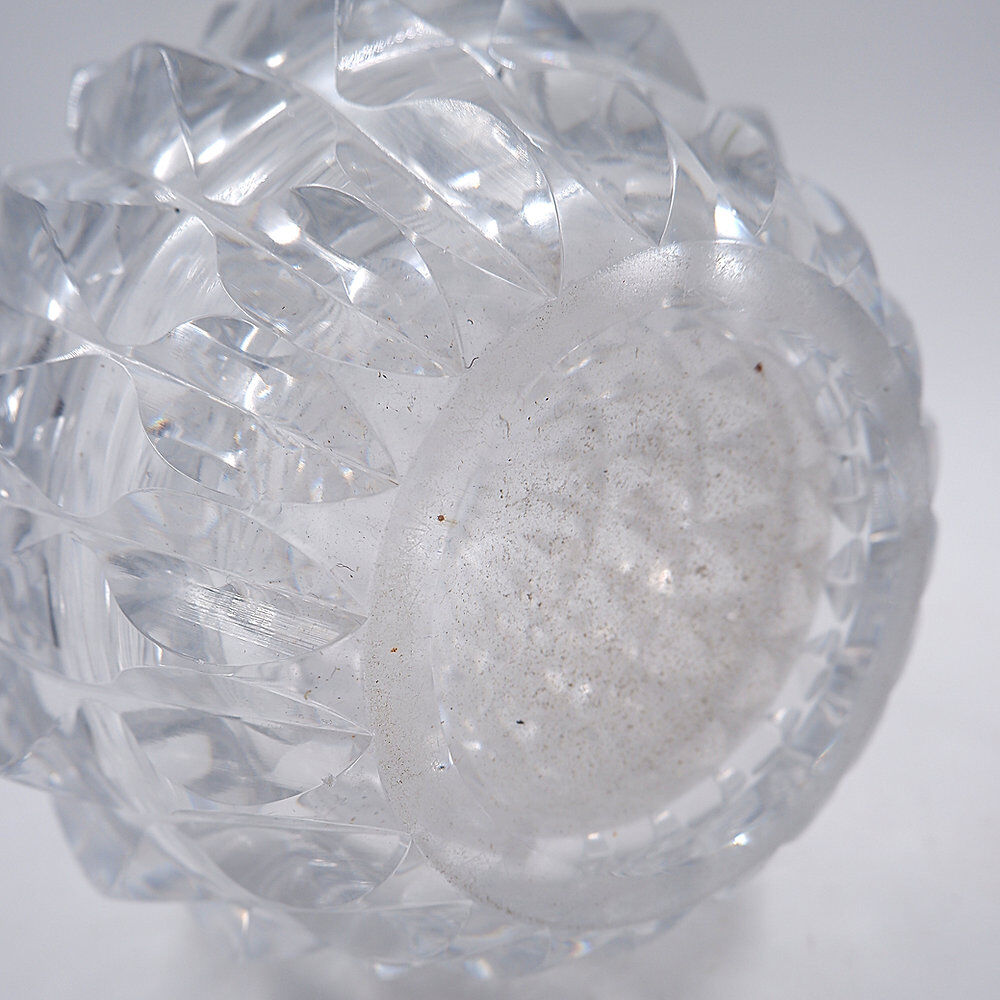 Clear crystal vase Val Saint Lambert - "Artichoke" model - Circa 1960