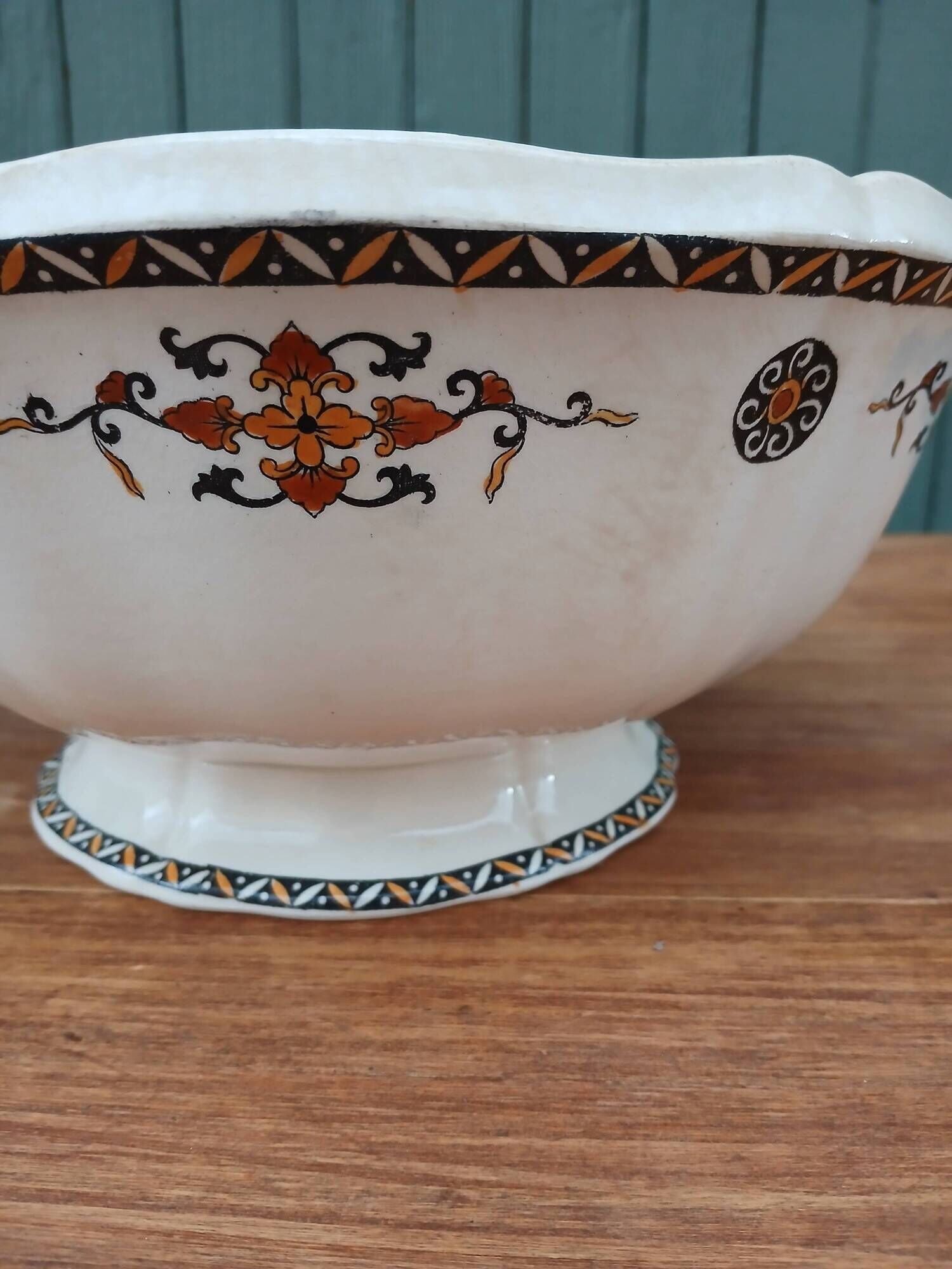Antique Gien salad bowl