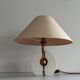 Wooden table lamp with fabric shade by Schröder & Co. Leuchten, 1960, Germany.