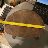 Small Vintage Tripod Plant Stool Brutalist Modernist Design Oak?