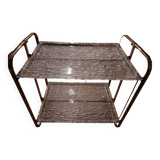 Vintage ice sculpted lucite serving table - foldable trolley bar