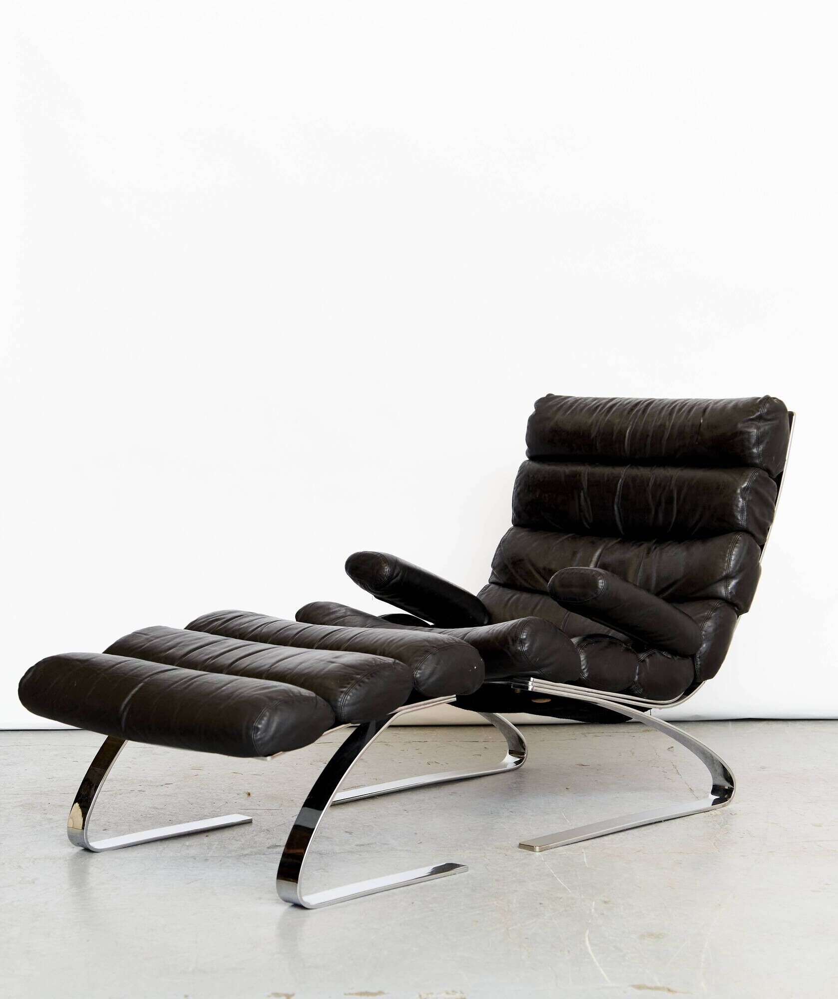 Sinus Armchair with Ottoman by Reinhold Adolf & Hans-Jürgen Schräpfer for Cor