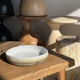 Large white and earthenware ceramic dish