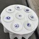 8 vintage blown glass plates with swirl decoration