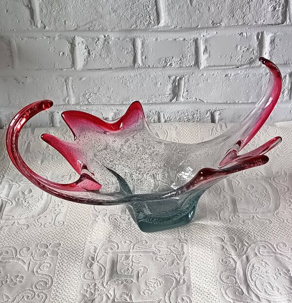 Coupe à fruits en verre soufflé, centre de table canneberge Jorge Mateus