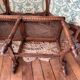 Piano bench seat in cane