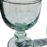 6 Gros Verres A Eau En Verre Vert Biot