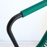 Metal and scoubidou green garden chair