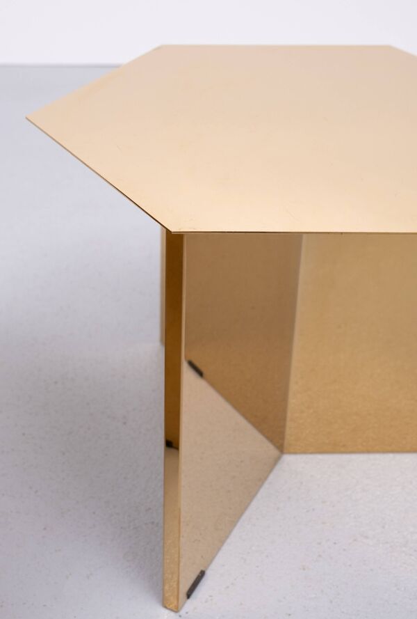 3 tables d'appoint en laiton « Slit » de la marque danoise Hay