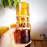 Amber & wicker glasses