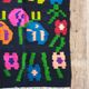Kilim de laine florale, fond noir avec des fleurs colorées, réversible, Roumanie tissée à la main 235 x 160 cm