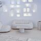 Athena irregular coffee table in natural travertine