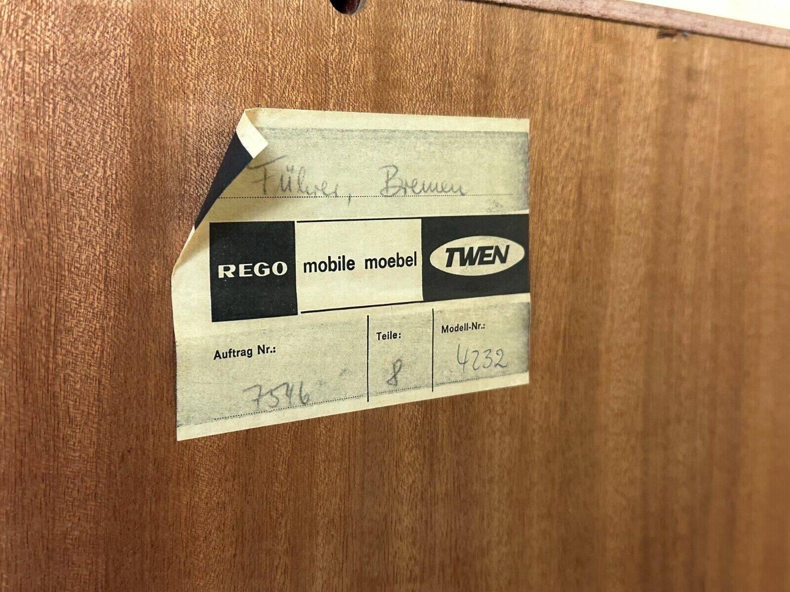 60s 70s teak sideboard cabinet Rego Mobile Danish Modern Design