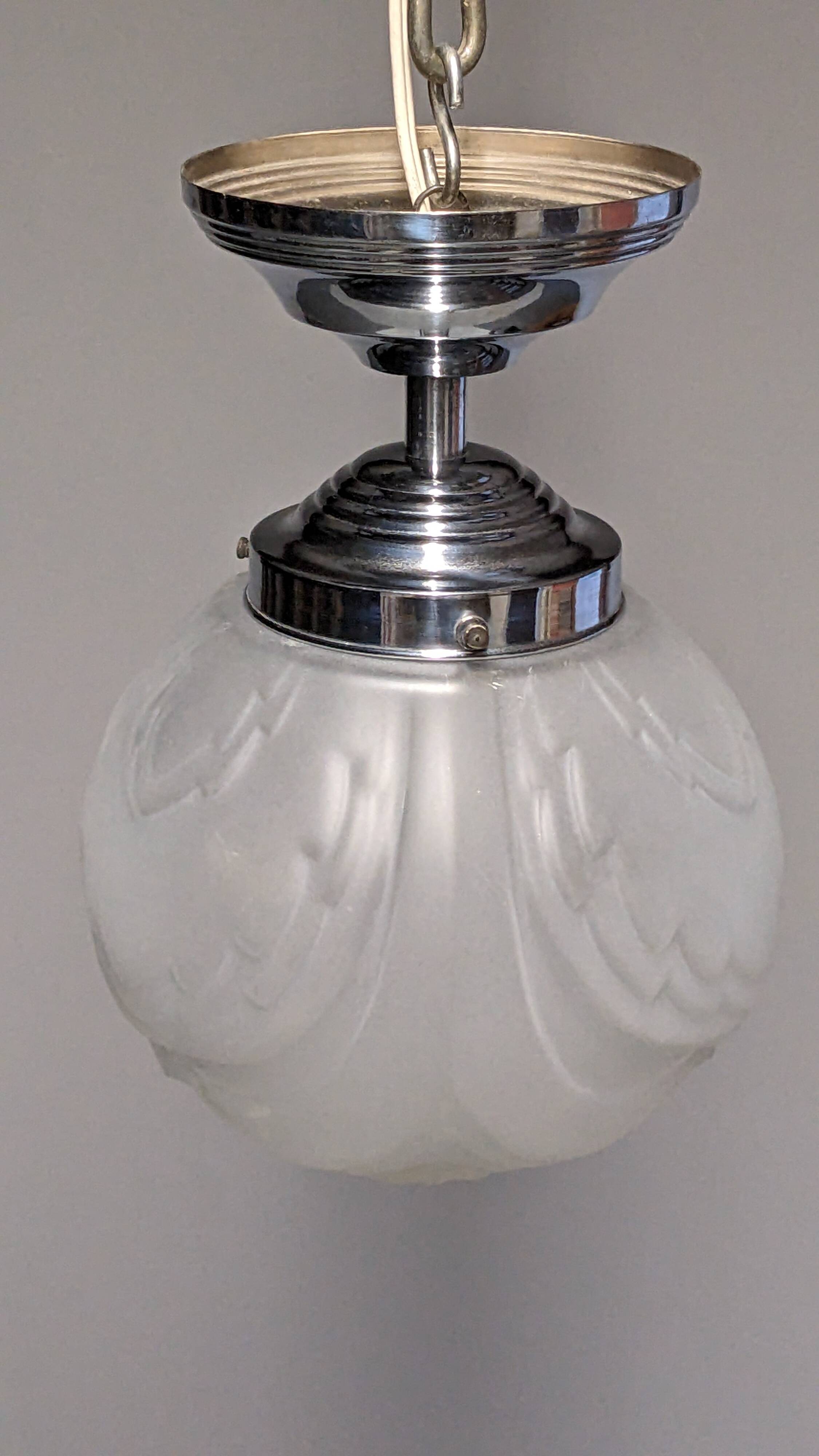 Art Deco ceiling light in frosted glass circa 1930