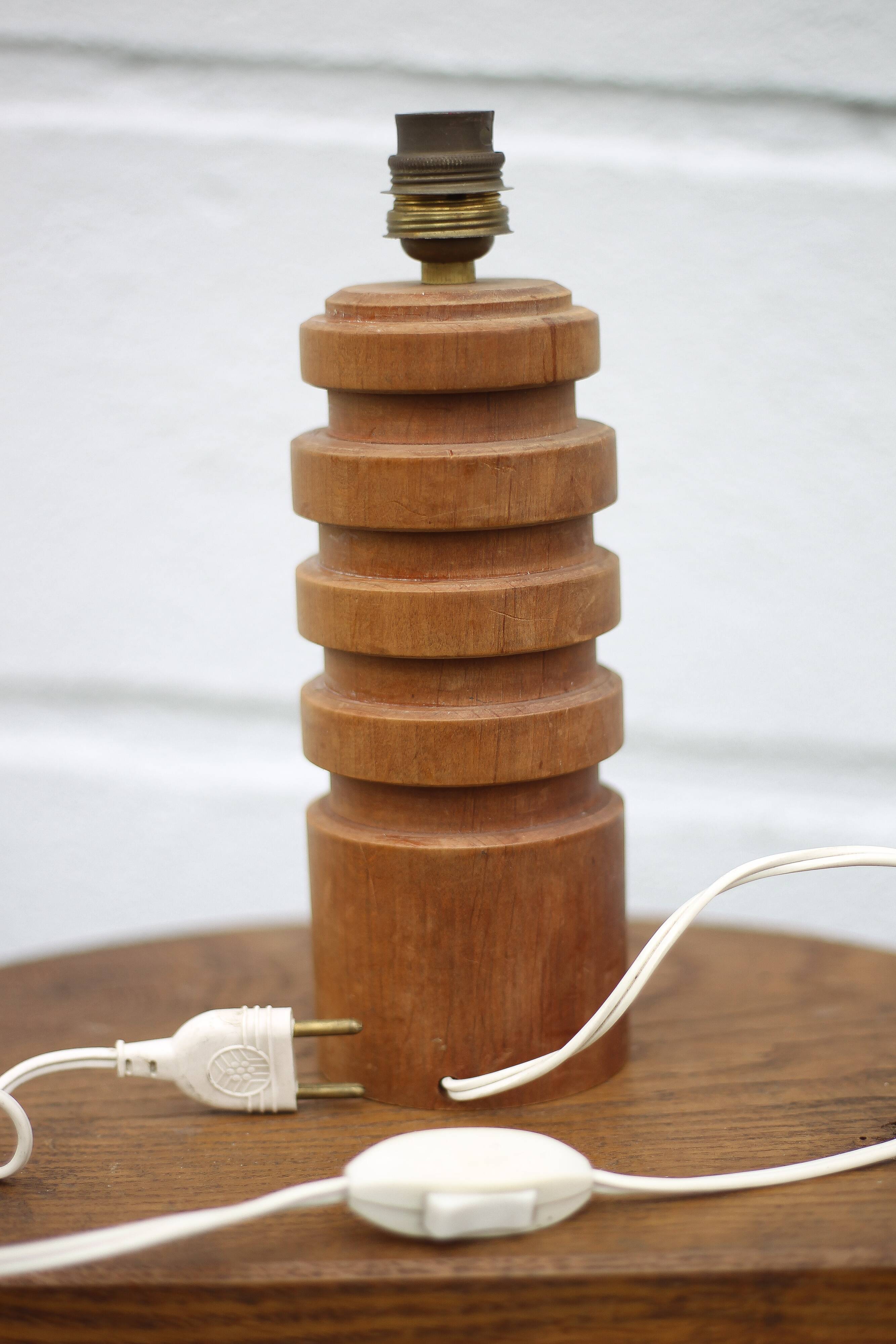 wooden lamp, vintage wooden lamp base, table lamp, living room lamp, bedside lamp
