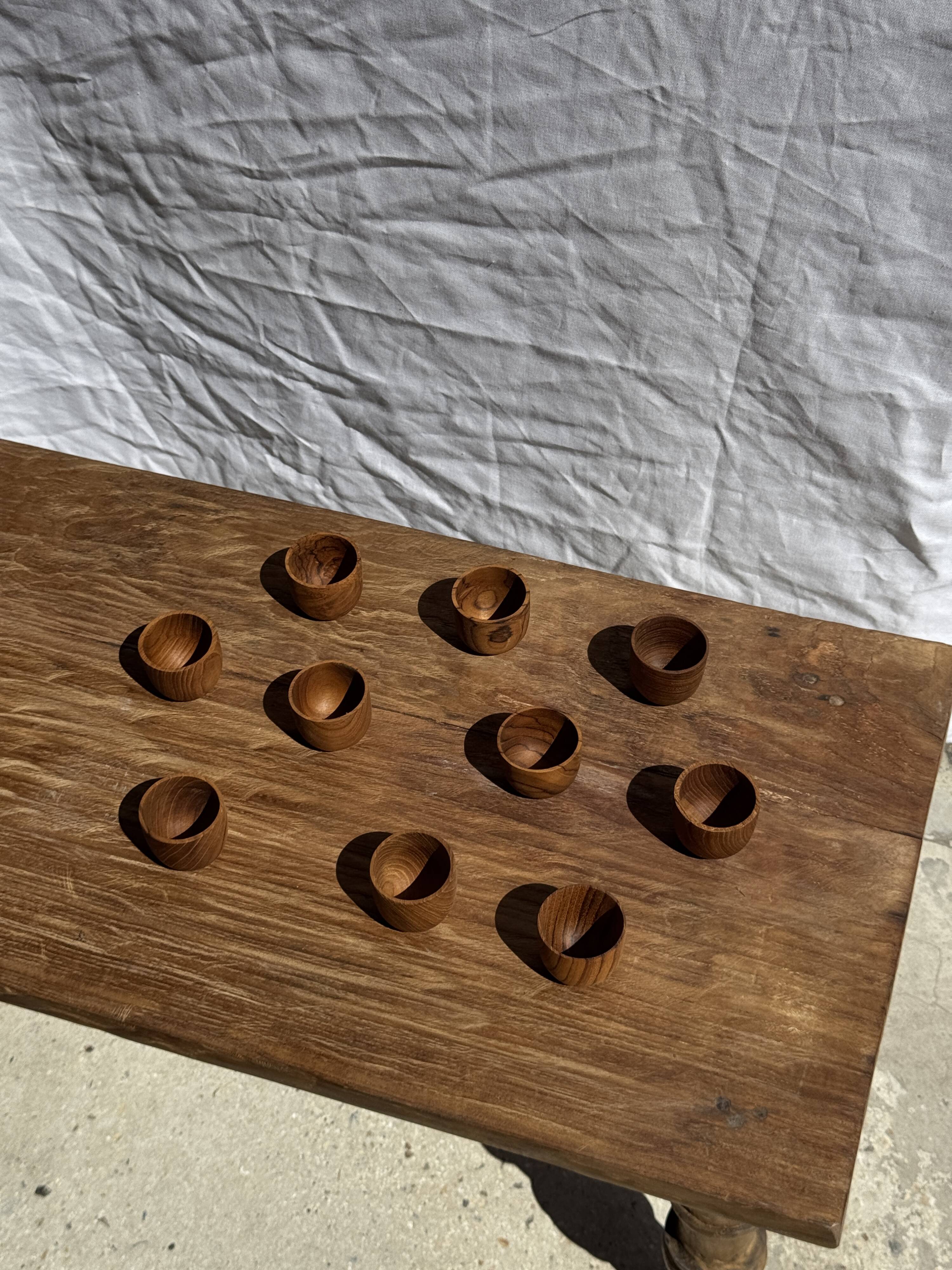 Mini cup, saucer or egg cup in teak H5 D5