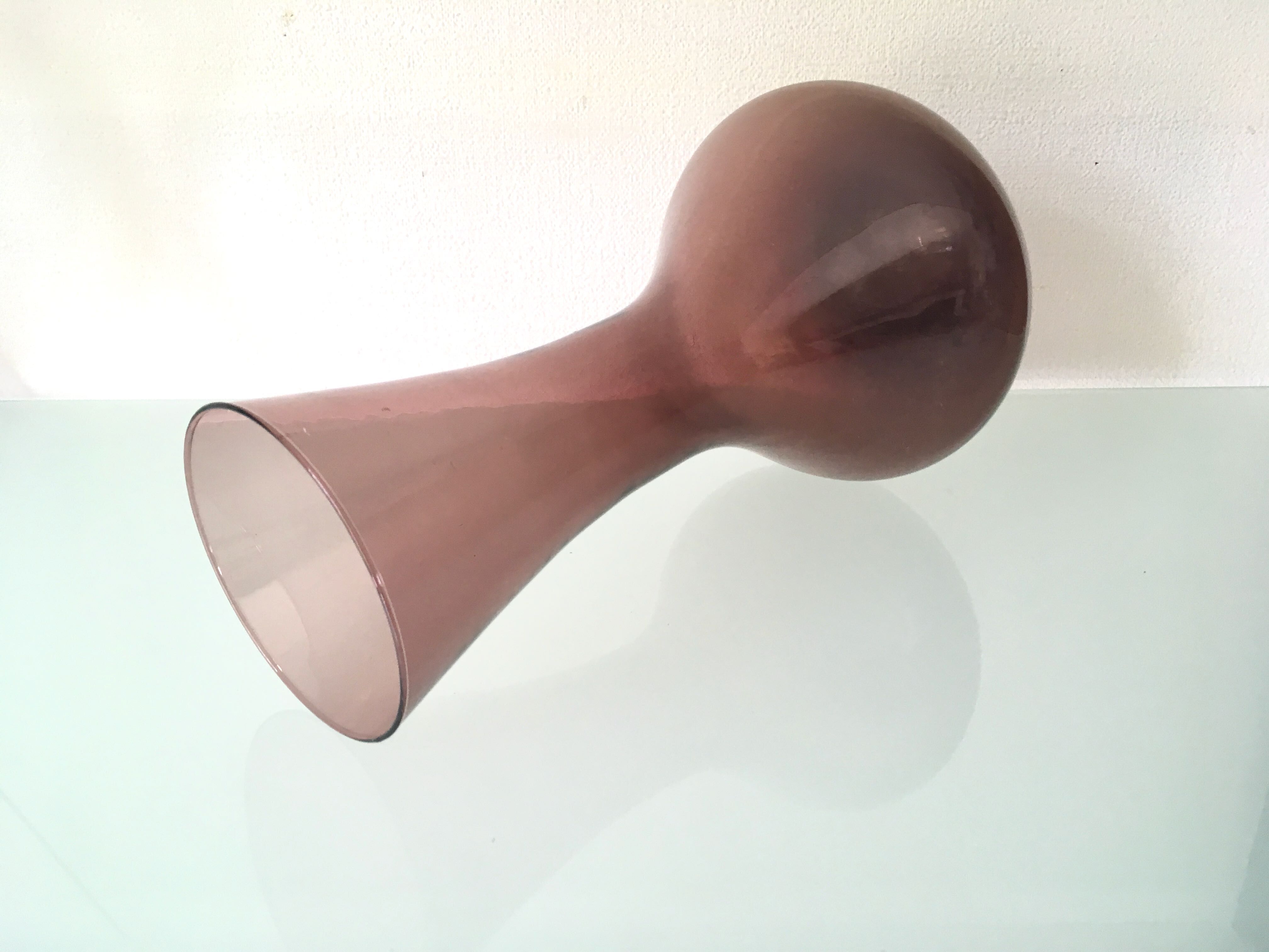 Blown glass heather vase