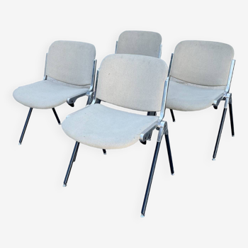 Series of 4 DSC 106 model chairs by Giancarlo Piretti for Castelli