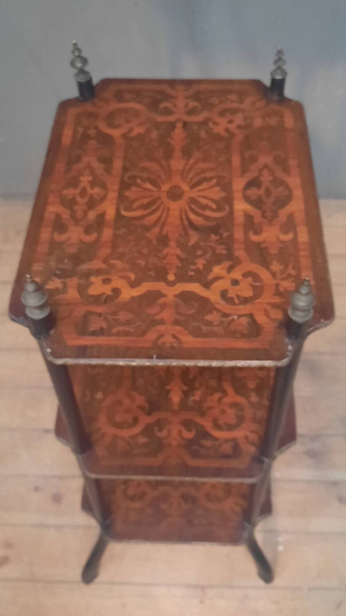 Napoleon III etagere in marquetry