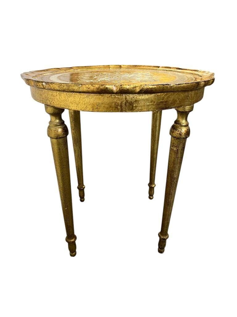 Vintage Florentine round side table / side table