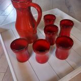 Pitcher and 6 old Elchinger mug glasses
