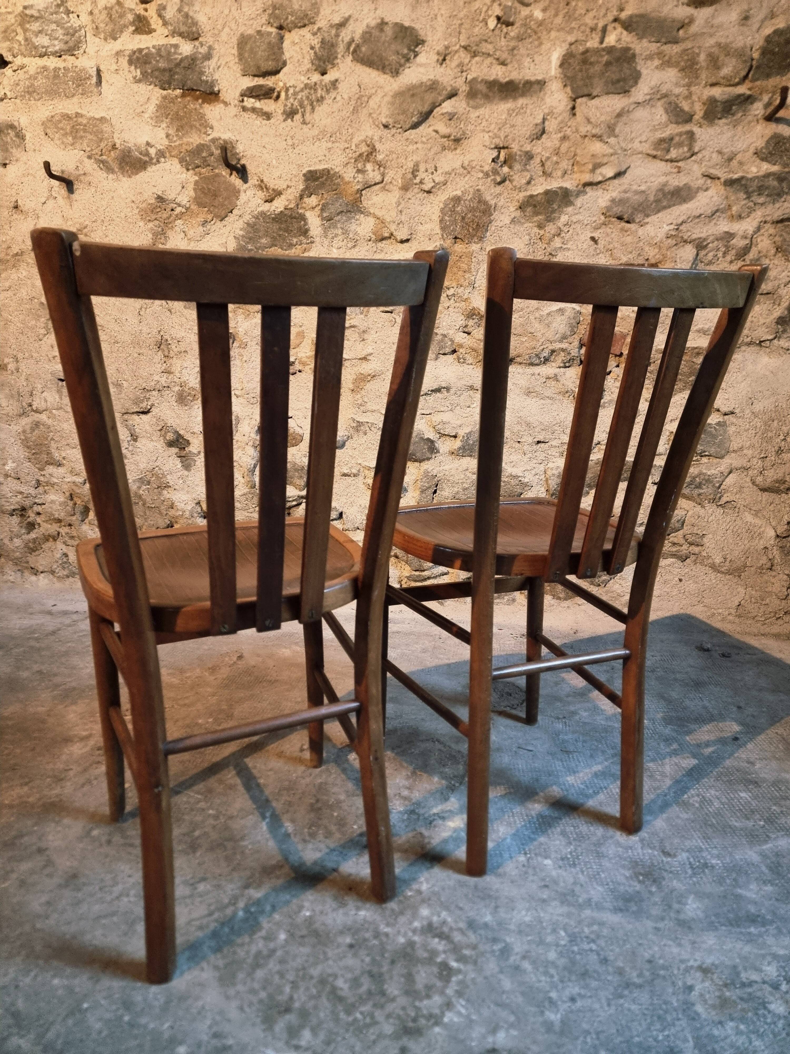Pair of Luterma beechwood bistro chairs, early 20th century – Made in Estonia