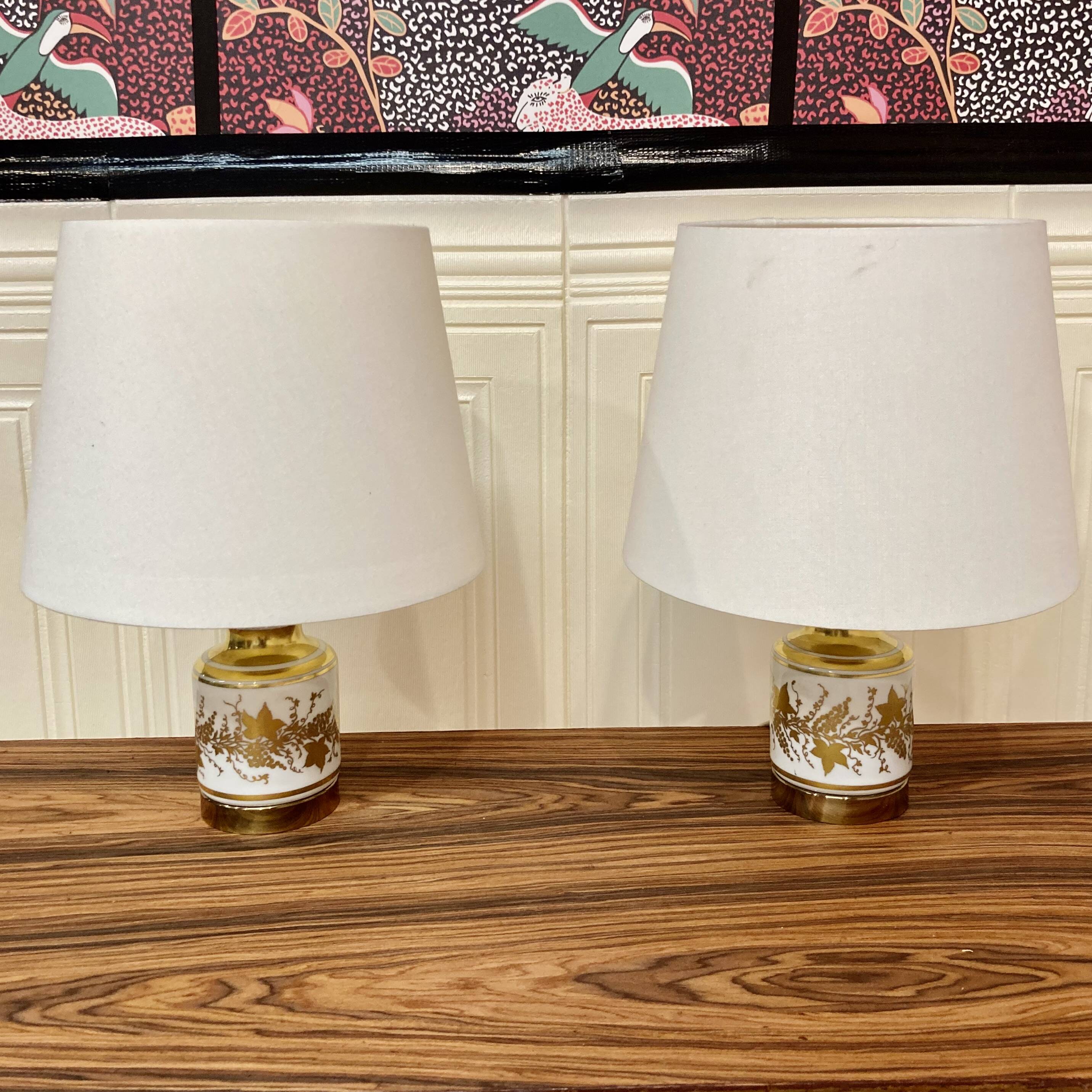 Paire de lampes céramique "design scandinave 1950".