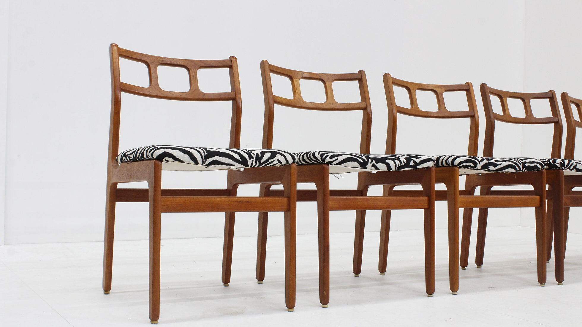 Chaises de salle à manger vintage en teck, style années 1960, lot de 5