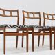 Vintage mid-century dining room chairs teak 1960s, set of 5