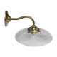 Holophane glass and brass wall light