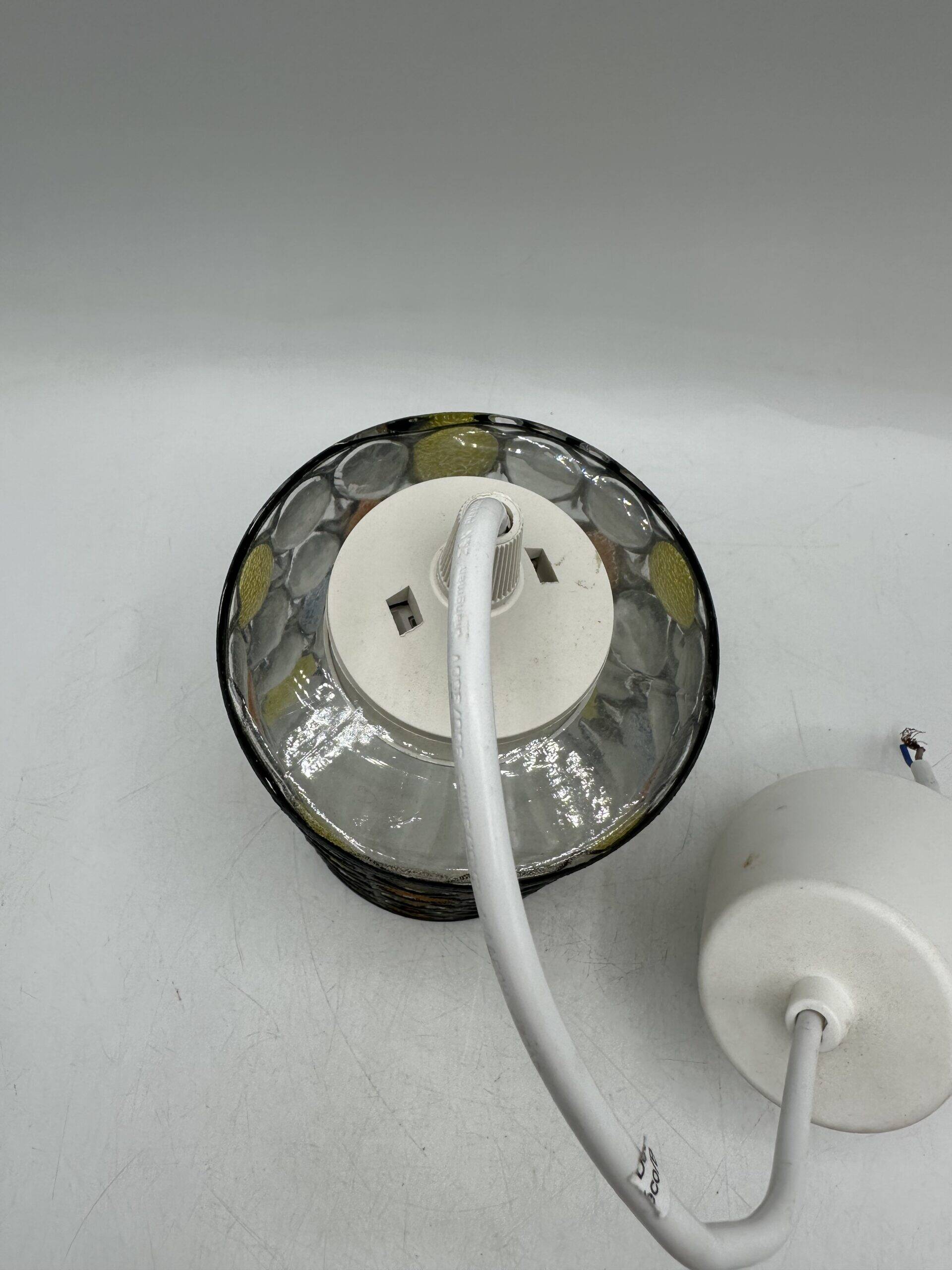 Vintage glass pendant light Limburg 1970s