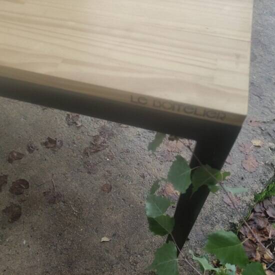 Industrial wood and metal farm table