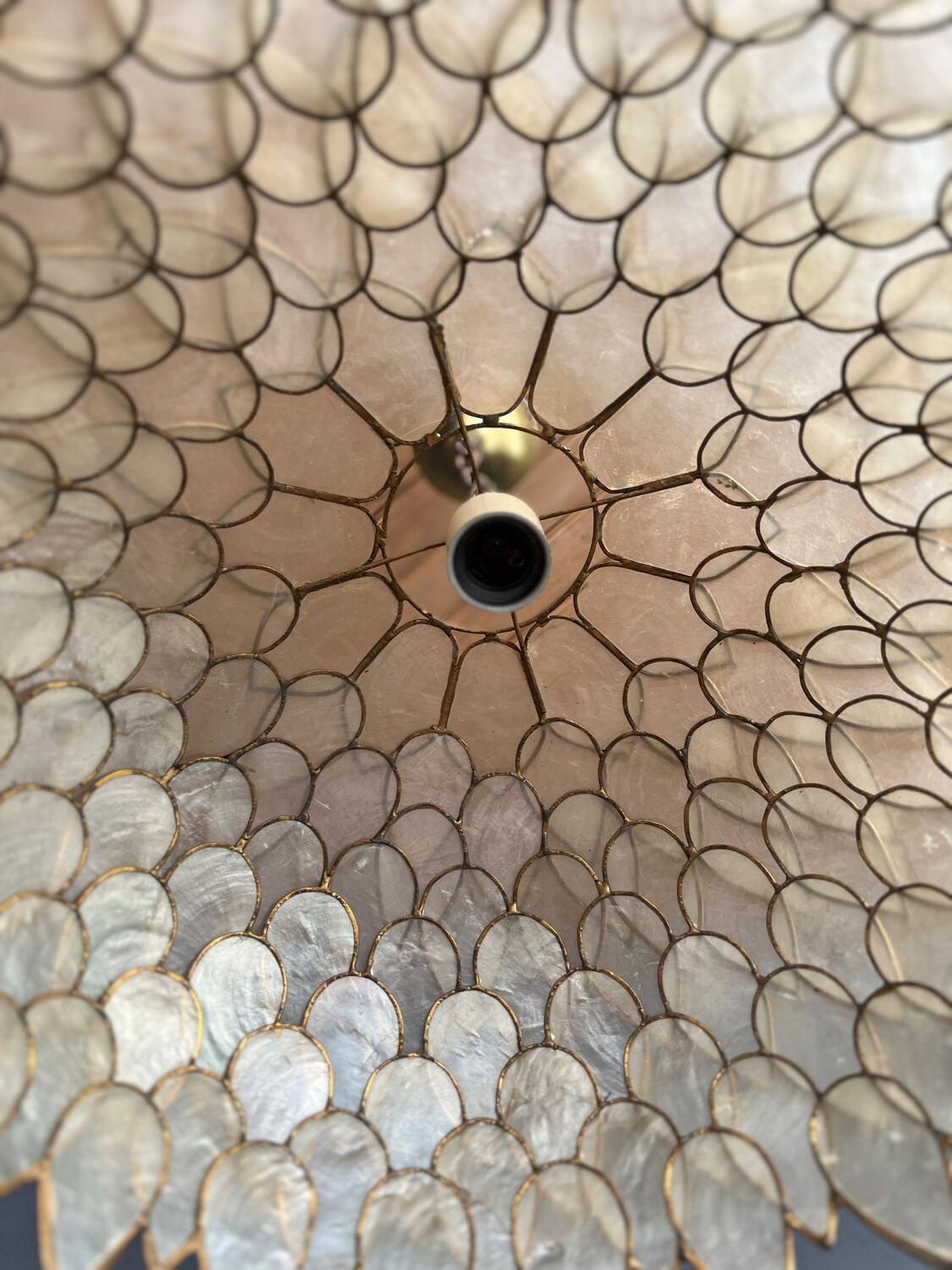 Brass and mother-of-pearl suspension