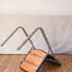 Office chair in brown skai and chrome tubular legs design 1970