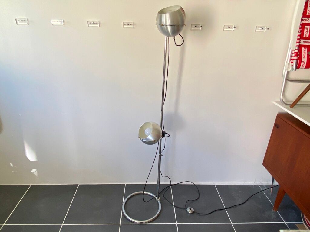 Chrome eye ball floor lamp by Goffredo Reggiani vintage 1970